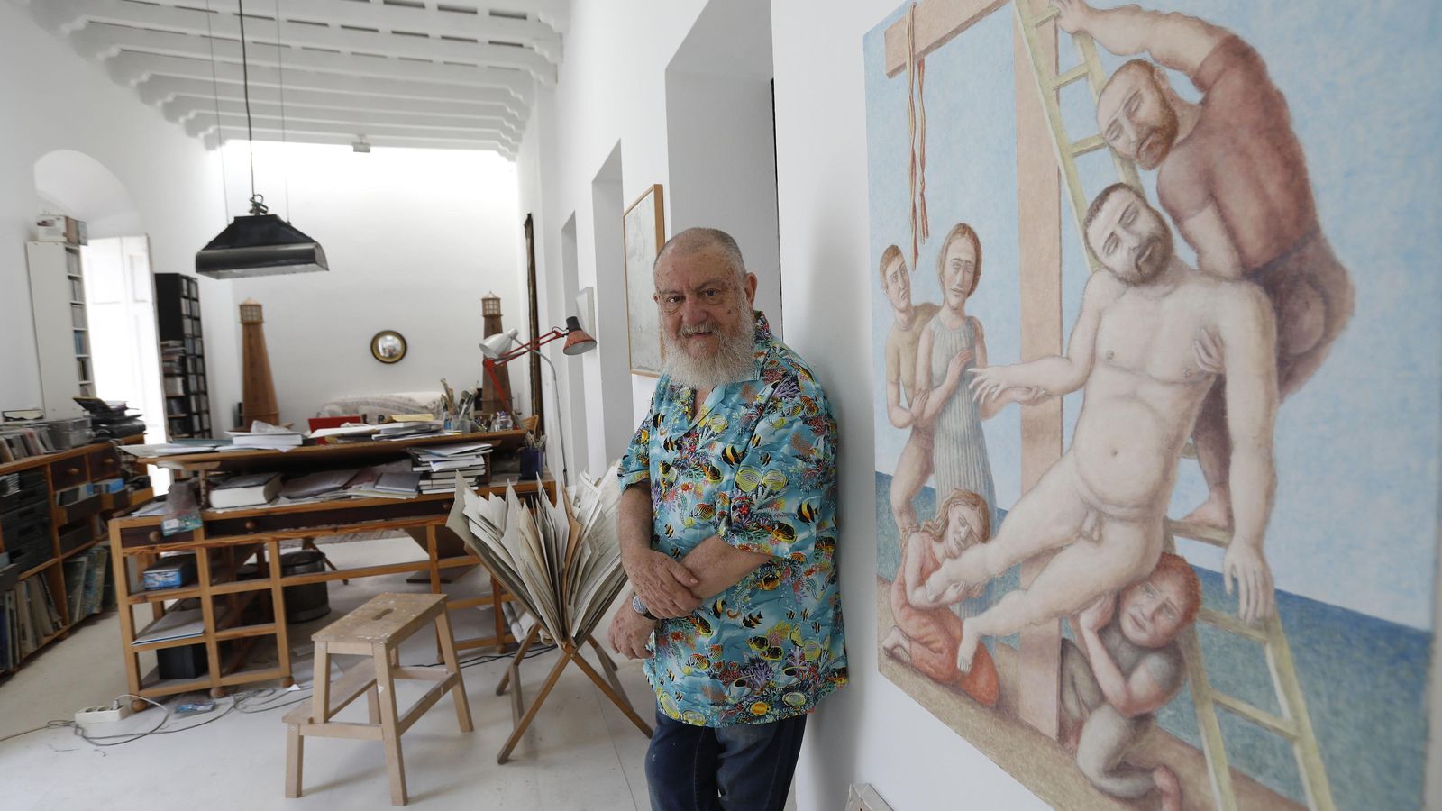 Guillermo Pérez Villalta, en su estudio de Tarifa Guillermo Pérez Villalta, en su estudio de Tarifa