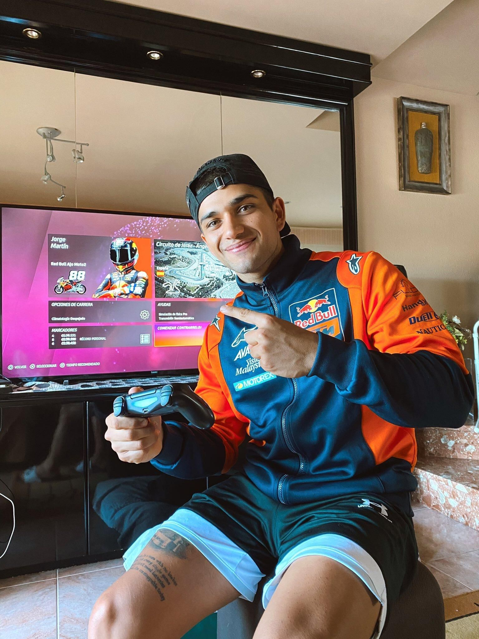 Jorge Martín, entrenando para el Gran Premio Virtual de España de hoy.
