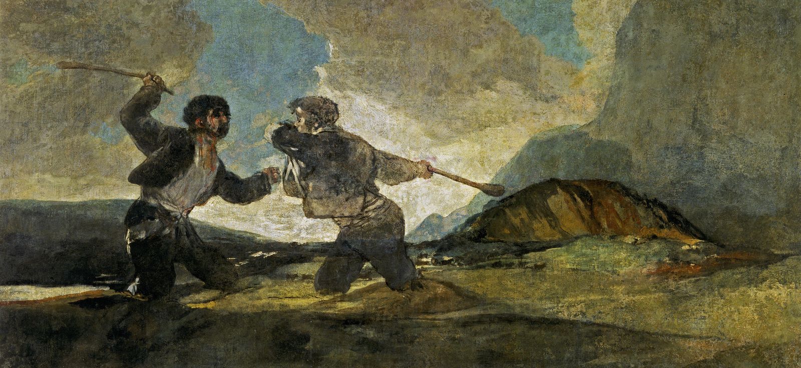 'Duelo a garrotazos', una de las más célebres 'pinturas negras' de Francisco de Goya (1746-1828).