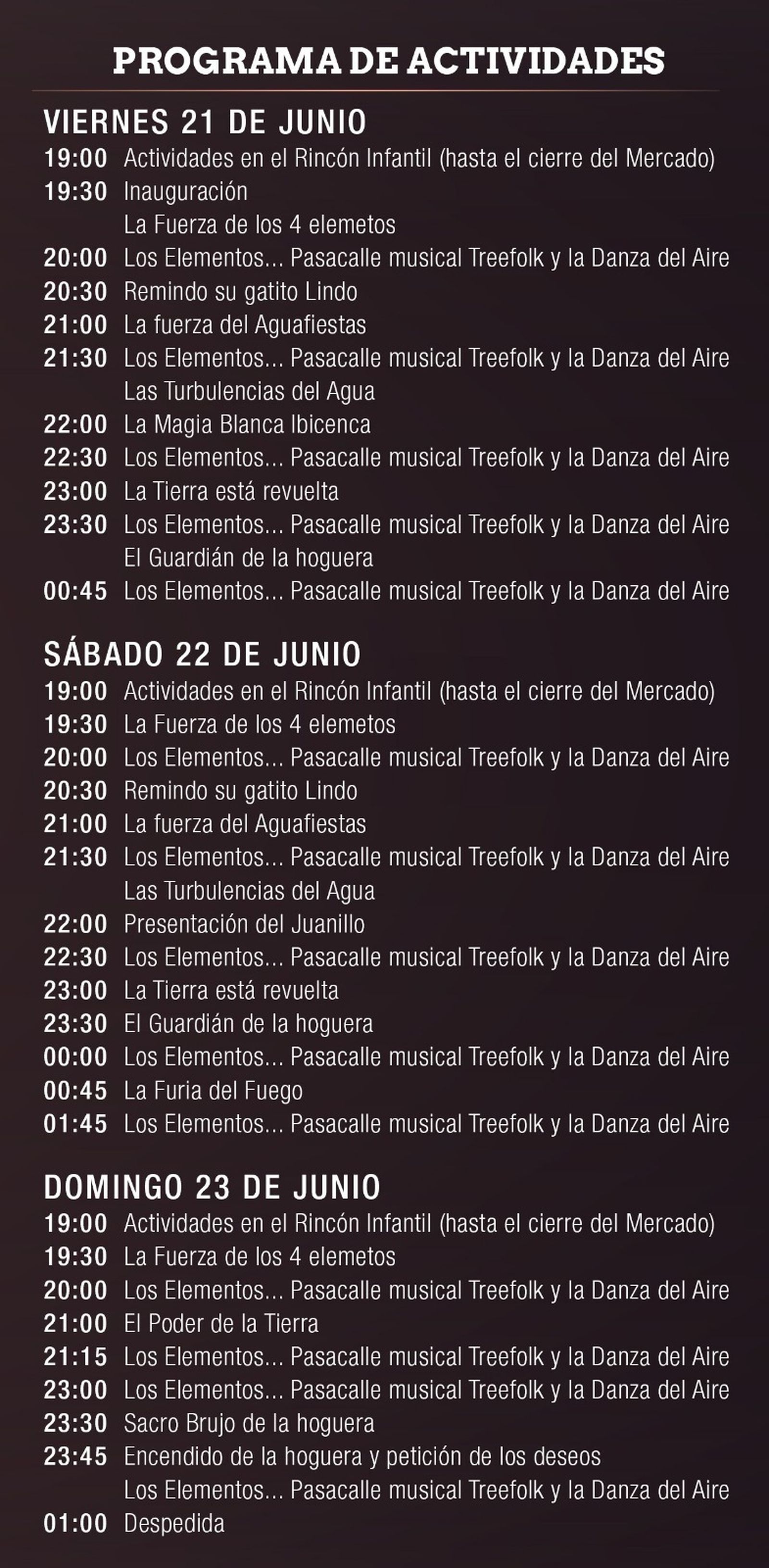 Este es el programa de actividades.