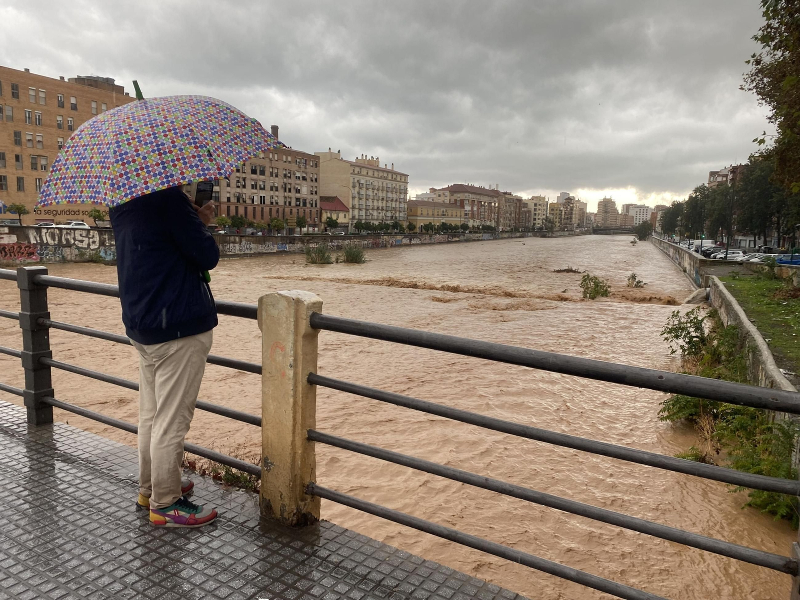 Una persona observa el río Guadalmina a su paso por Málaga.