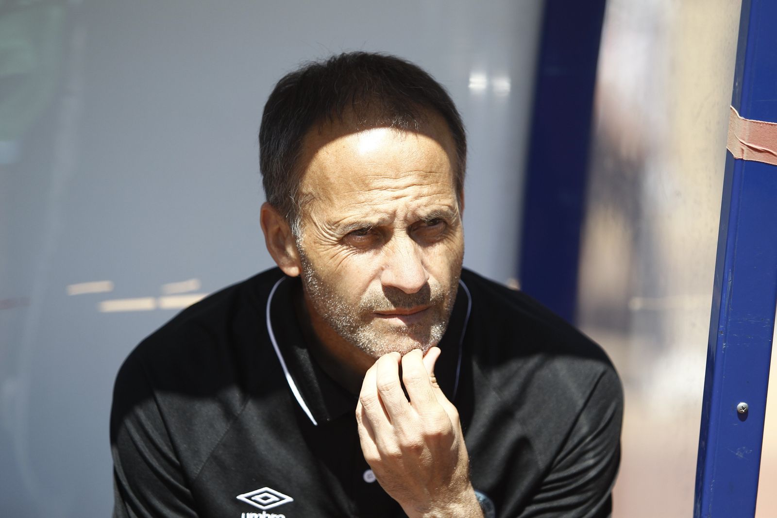 Fran Alcoy durante el partido ante el Marbella en Santo Domingo.