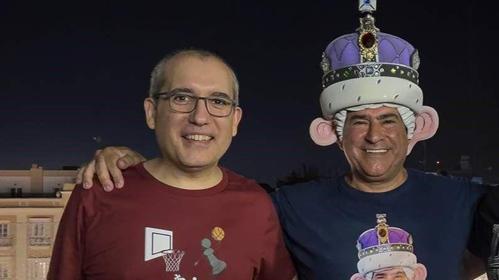 Ivan Marín con el pregonero Fernando Estrella. Ivan Marín con el pregonero Fernando Estrella.