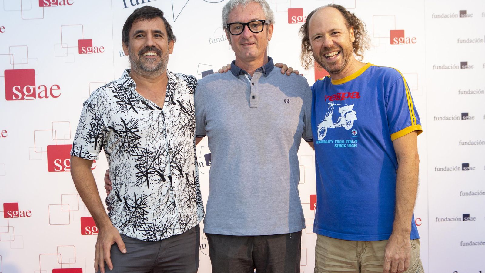 Gonzalo Andino, de Circada, con Ángel López, de Sala Cero, y Práxedes Nieto, de Los Síndrome.