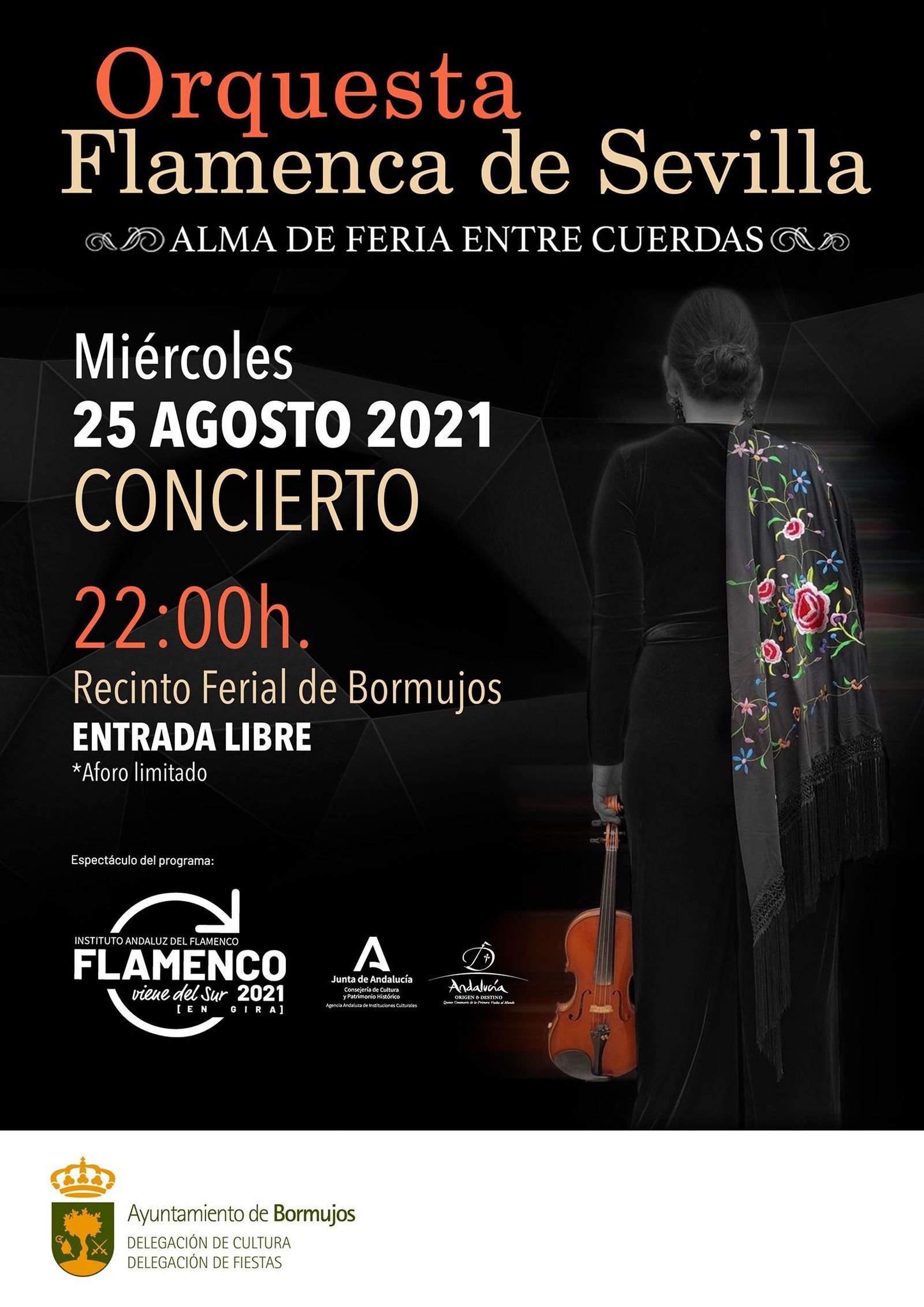 Cartel del concierto de la Orquesta Flamenca de Sevilla.