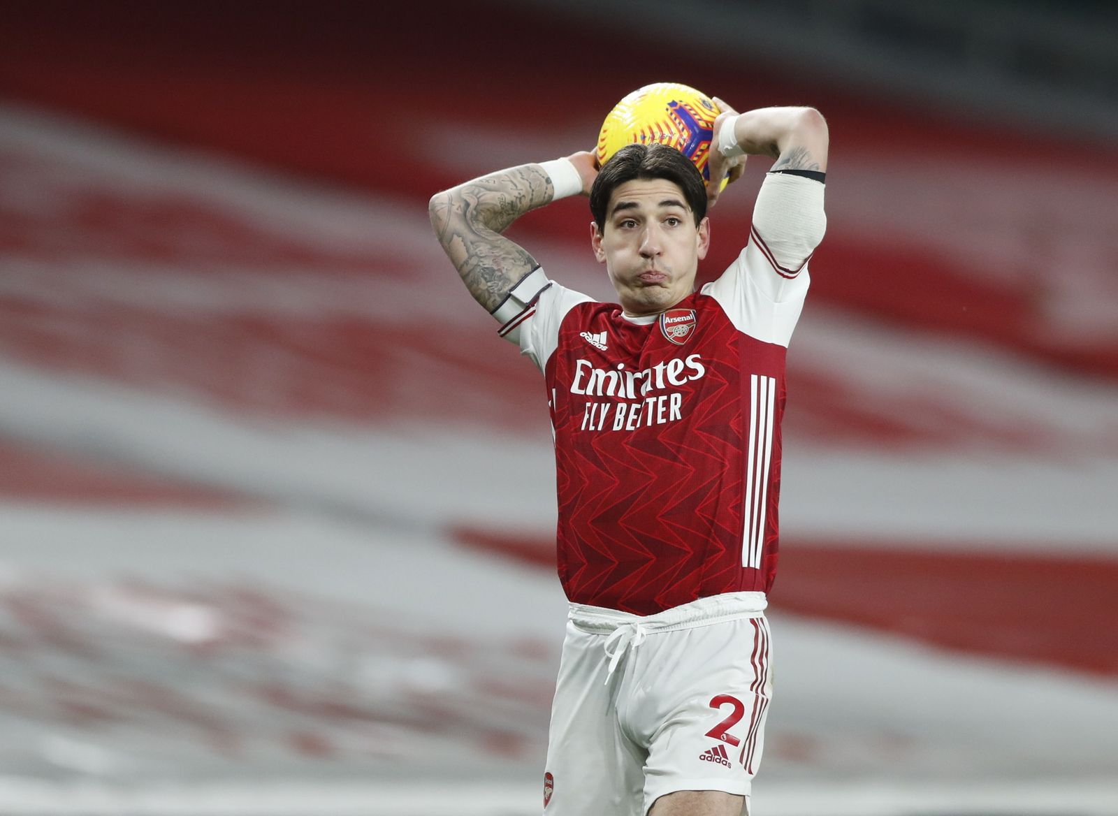 Bellerín, en un partido con el Arsenal.