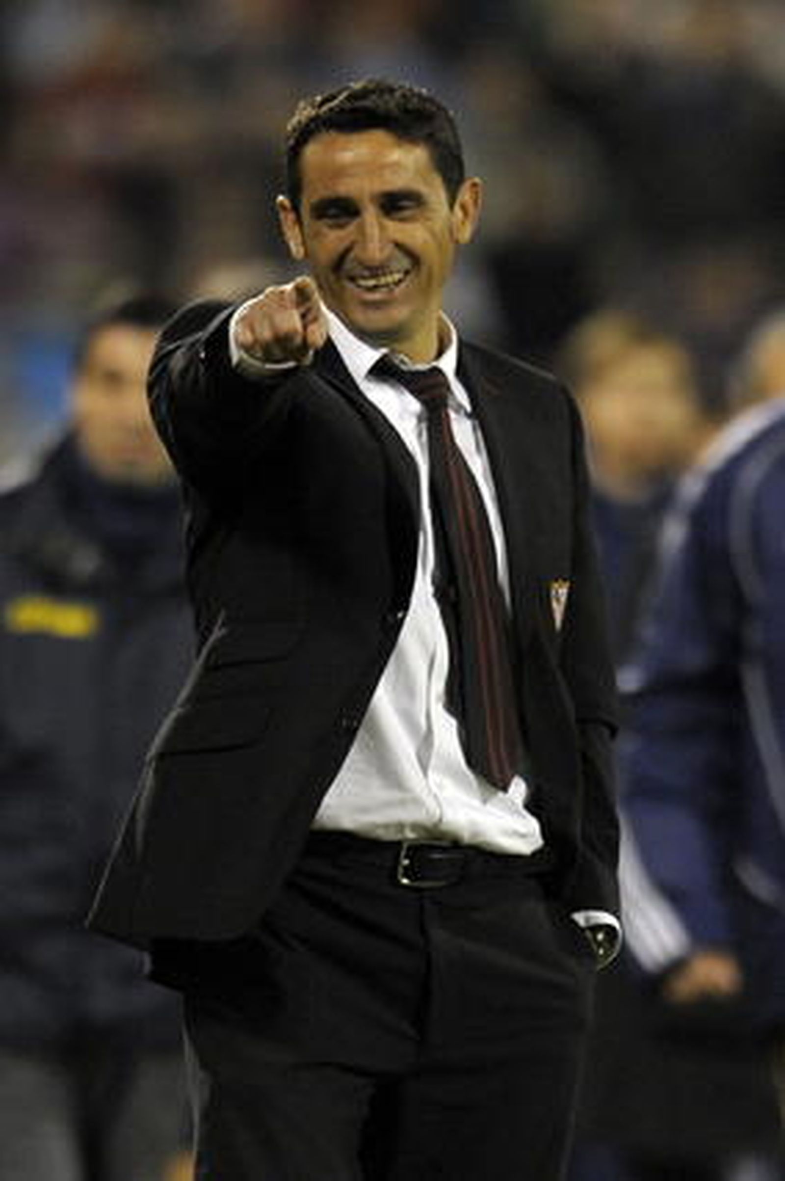 Jiménez hace un gesto sonriente durante un Sevilla-Zaragoza.

Foto: AFP