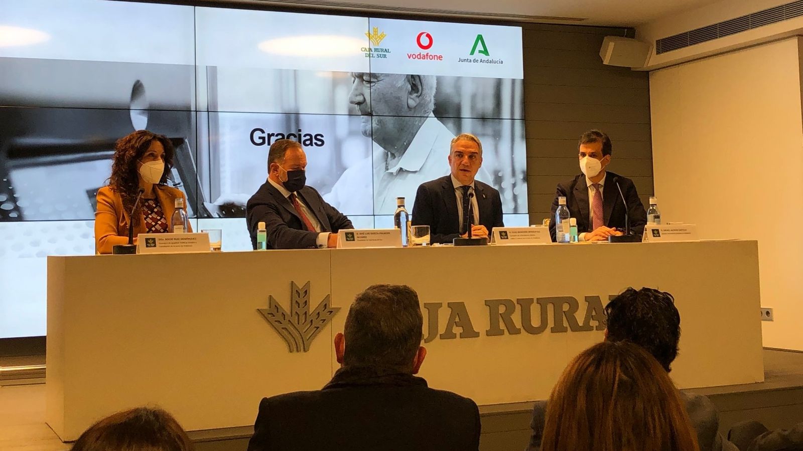 Rocío Ruiz, José Luiz García-Palacios, Elías Bendodo y Rafael Alcaide.