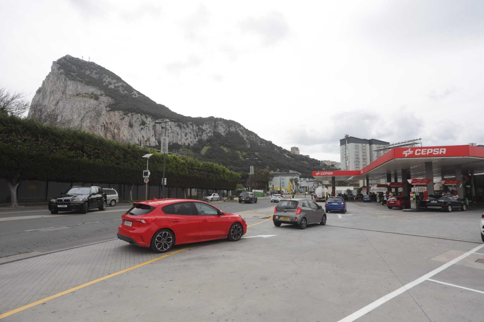 La gasolinera de Cepsa en Gibraltar, este viernes.