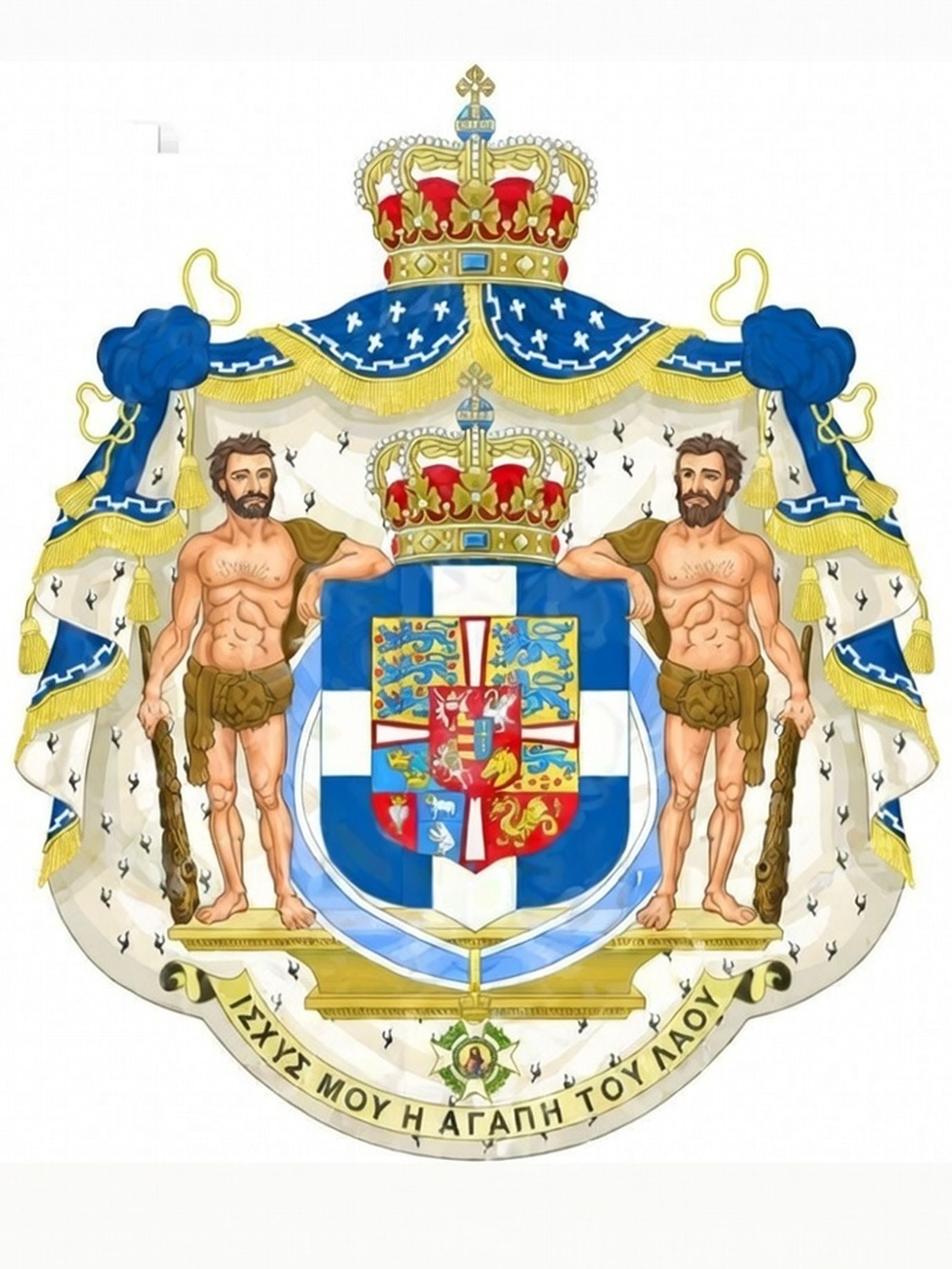 Ilustración propia del escudo real griego