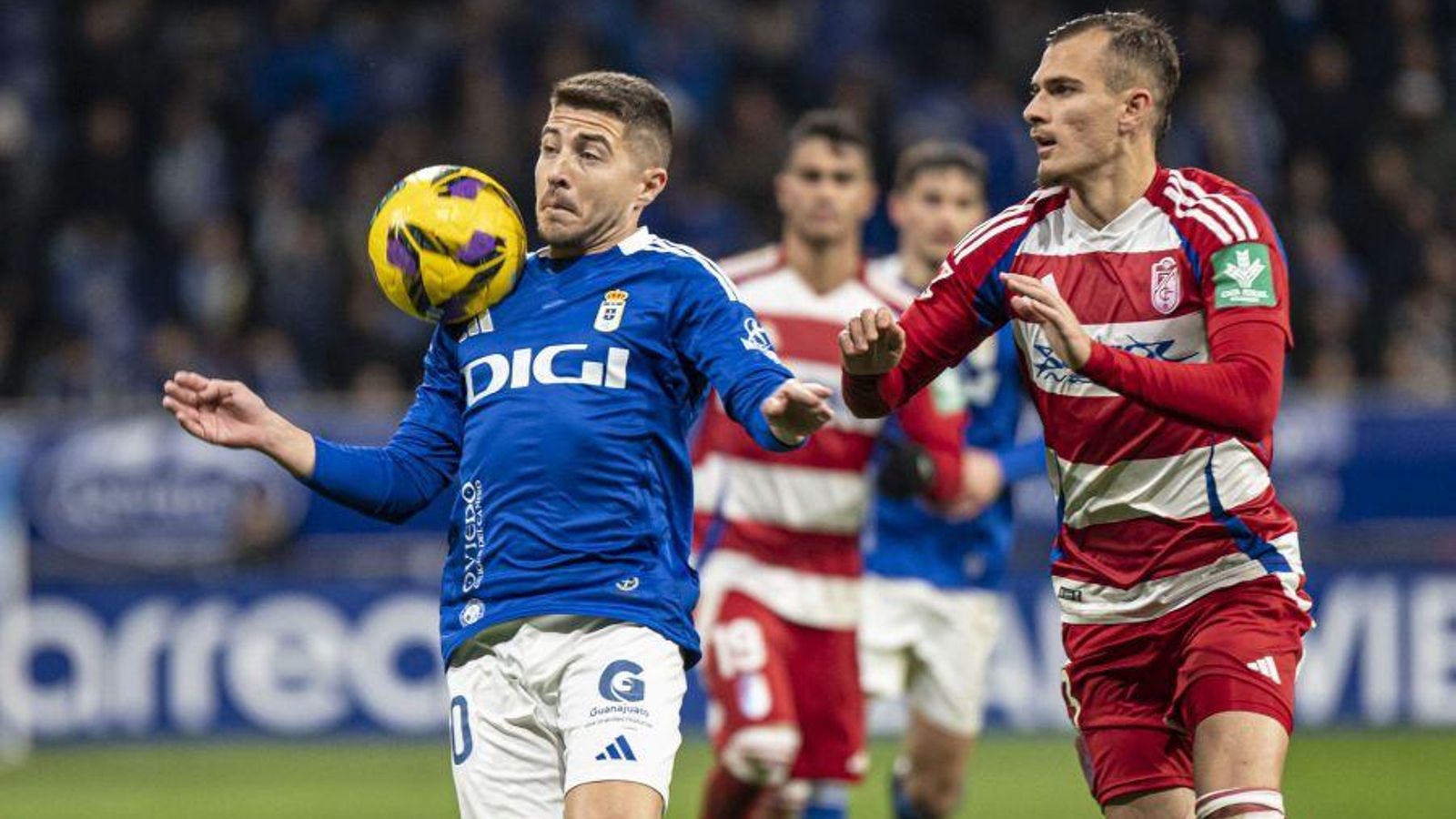 Portillo con la elástica ovetense en el duelo ante el Granada