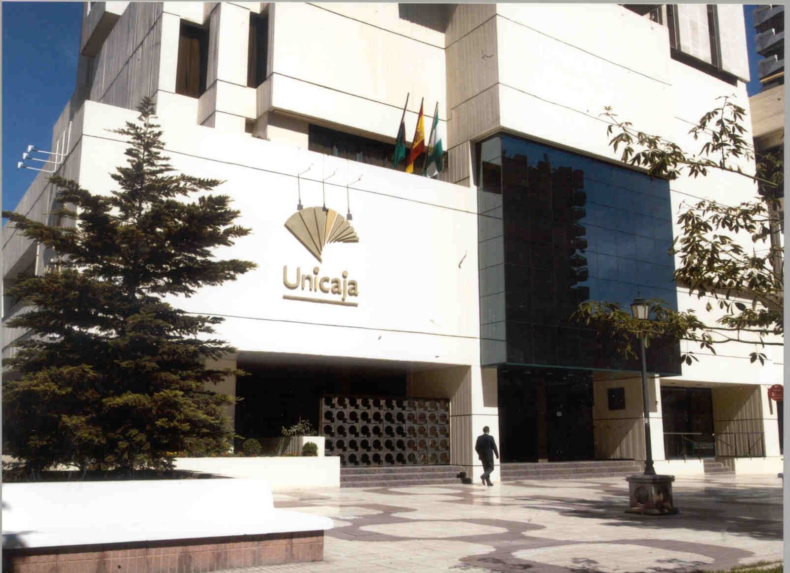 Vista de la sede principal de Unicaja Banco en Málaga