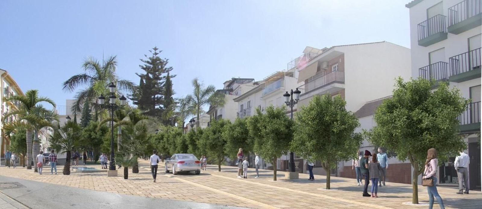 Infografía de la reurbanización proyectada en la avenida de España de Alhaurín de la Torre.