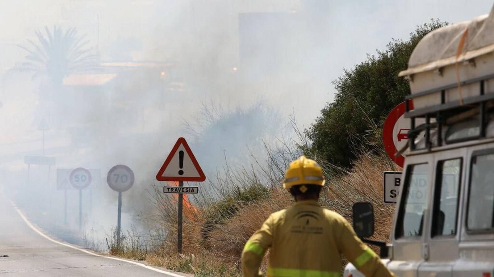 Grave incendio en la campiña de Jerez