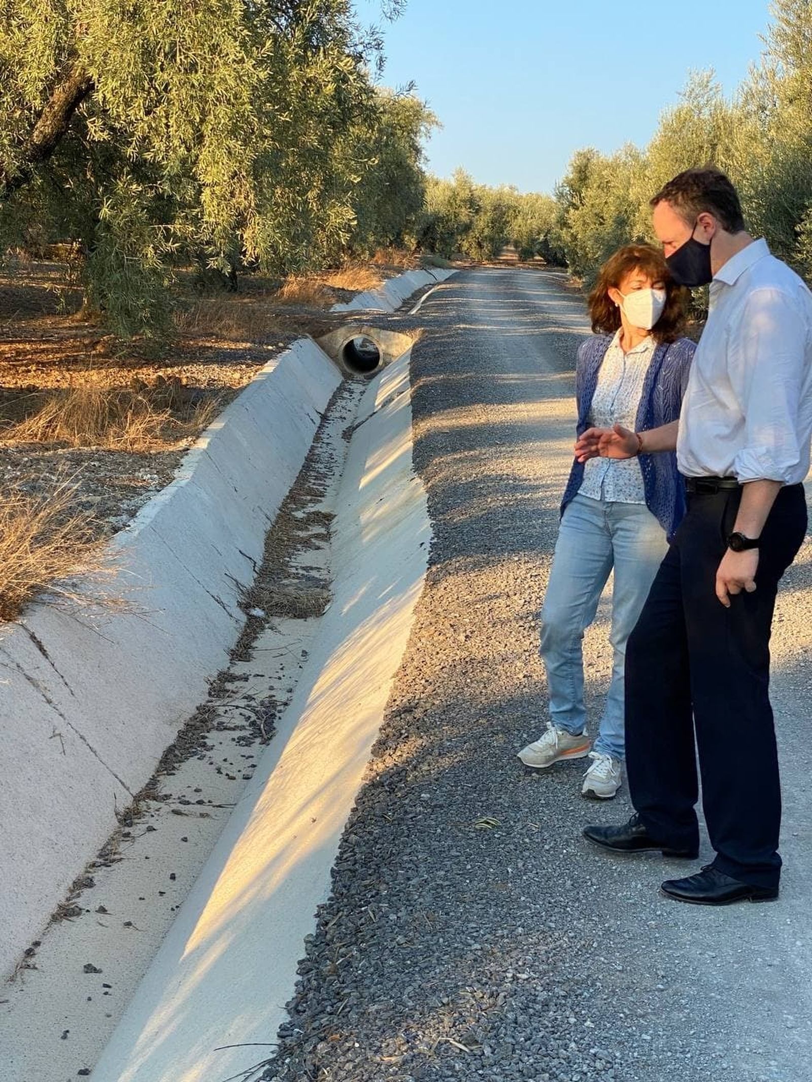 Visita de Juan Ramón Pérez al camino rural de Cuevas Bajas a Archidona en Benamejí.