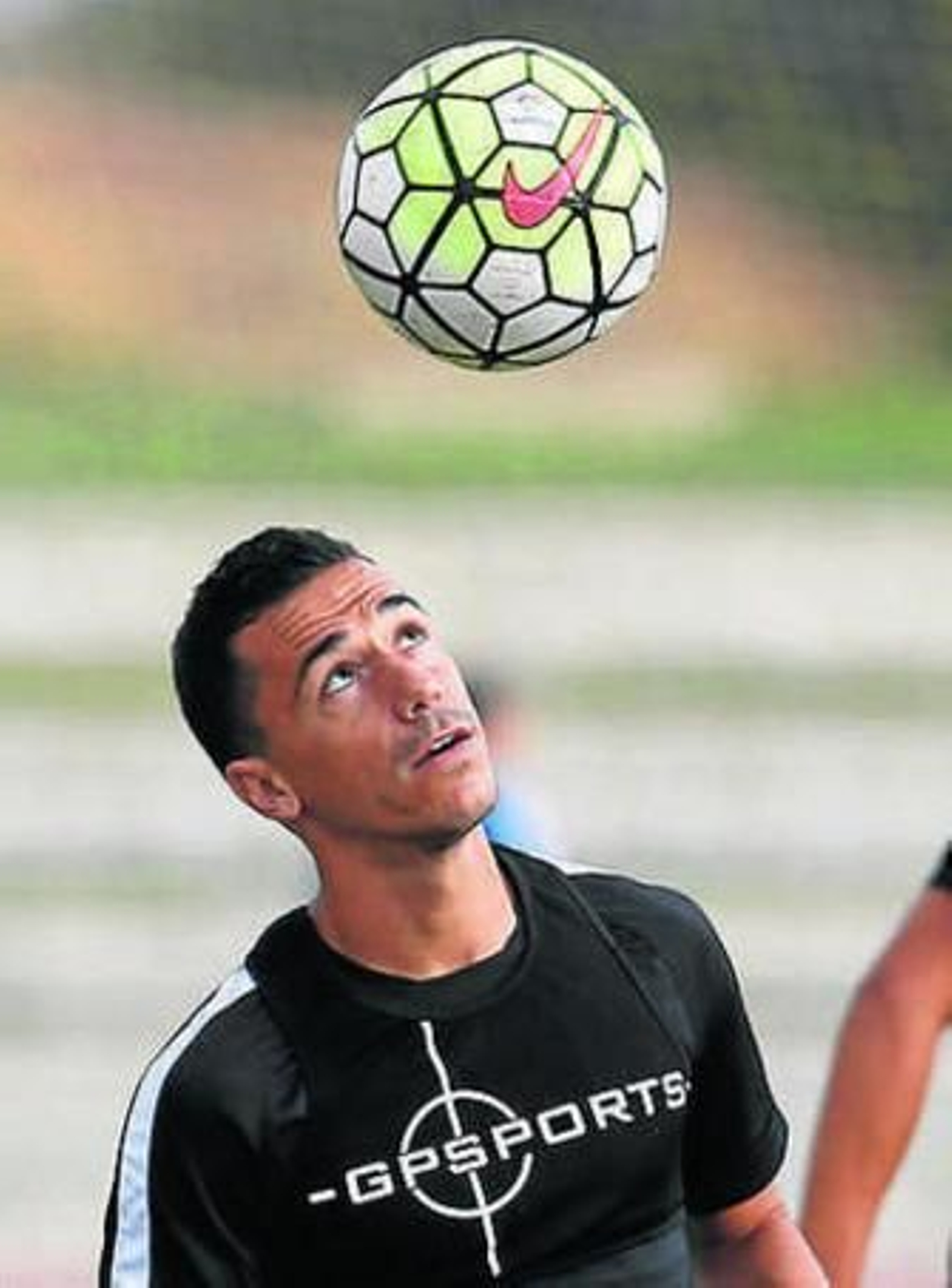 Espinho, en un entrenamiento. Espinho, en un entrenamiento.