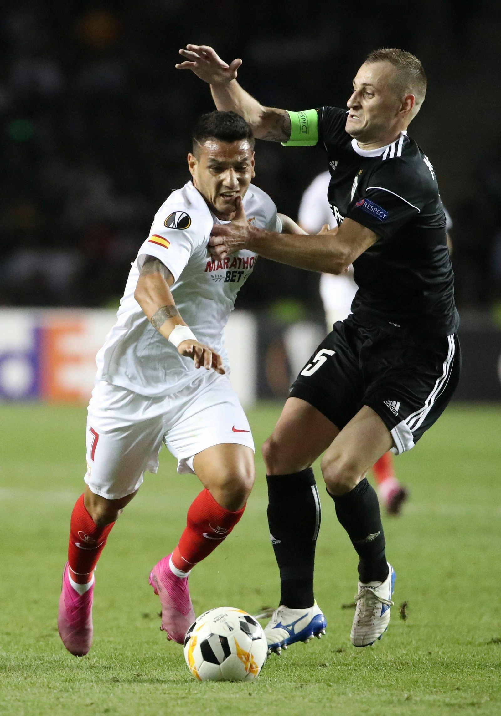 El Qarabag-Sevilla, en imágenes