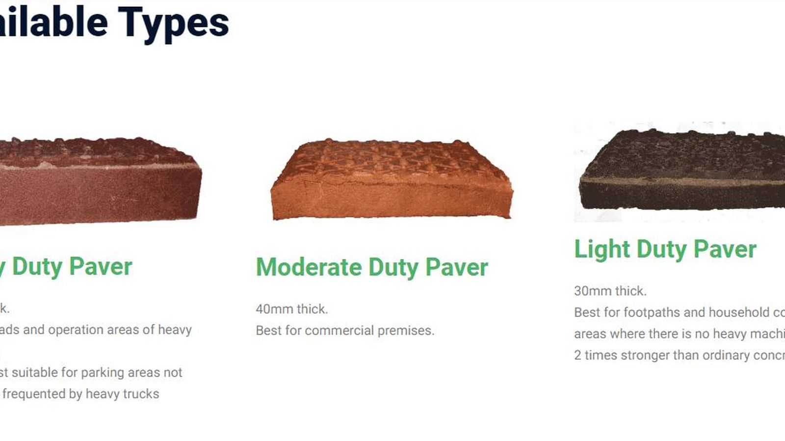 Los tipos de ladrillos que venden