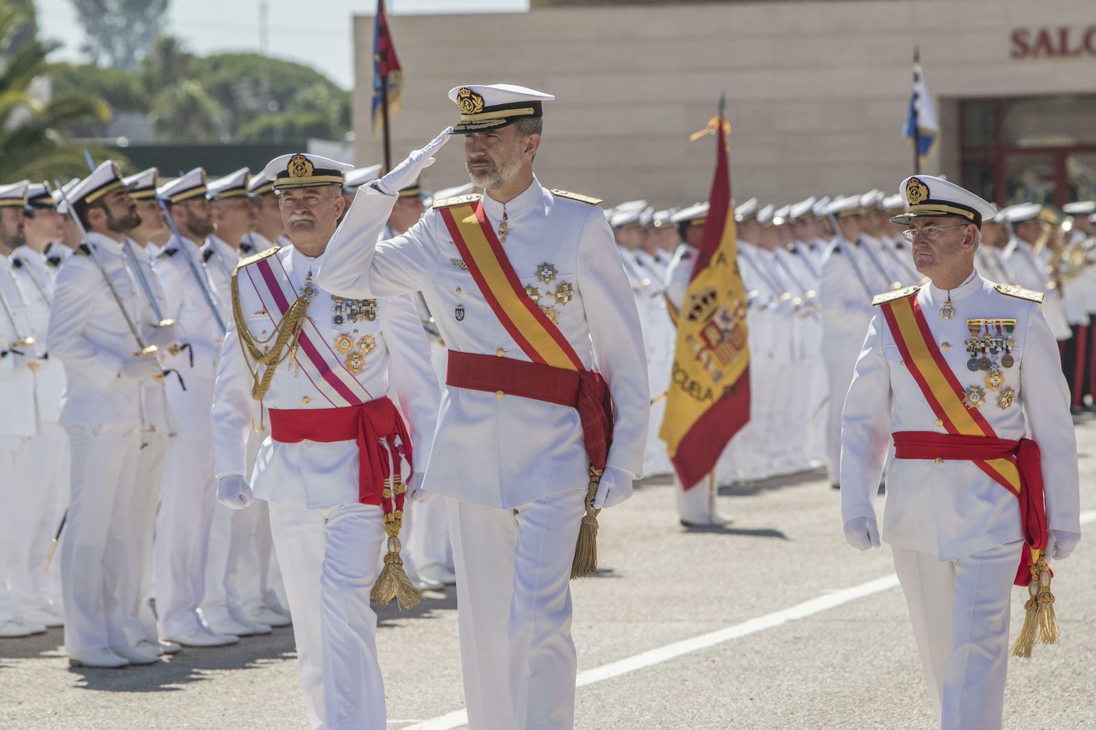 El Rey en la entrega de despachos de la Escuela de Suboficiales en 2018.