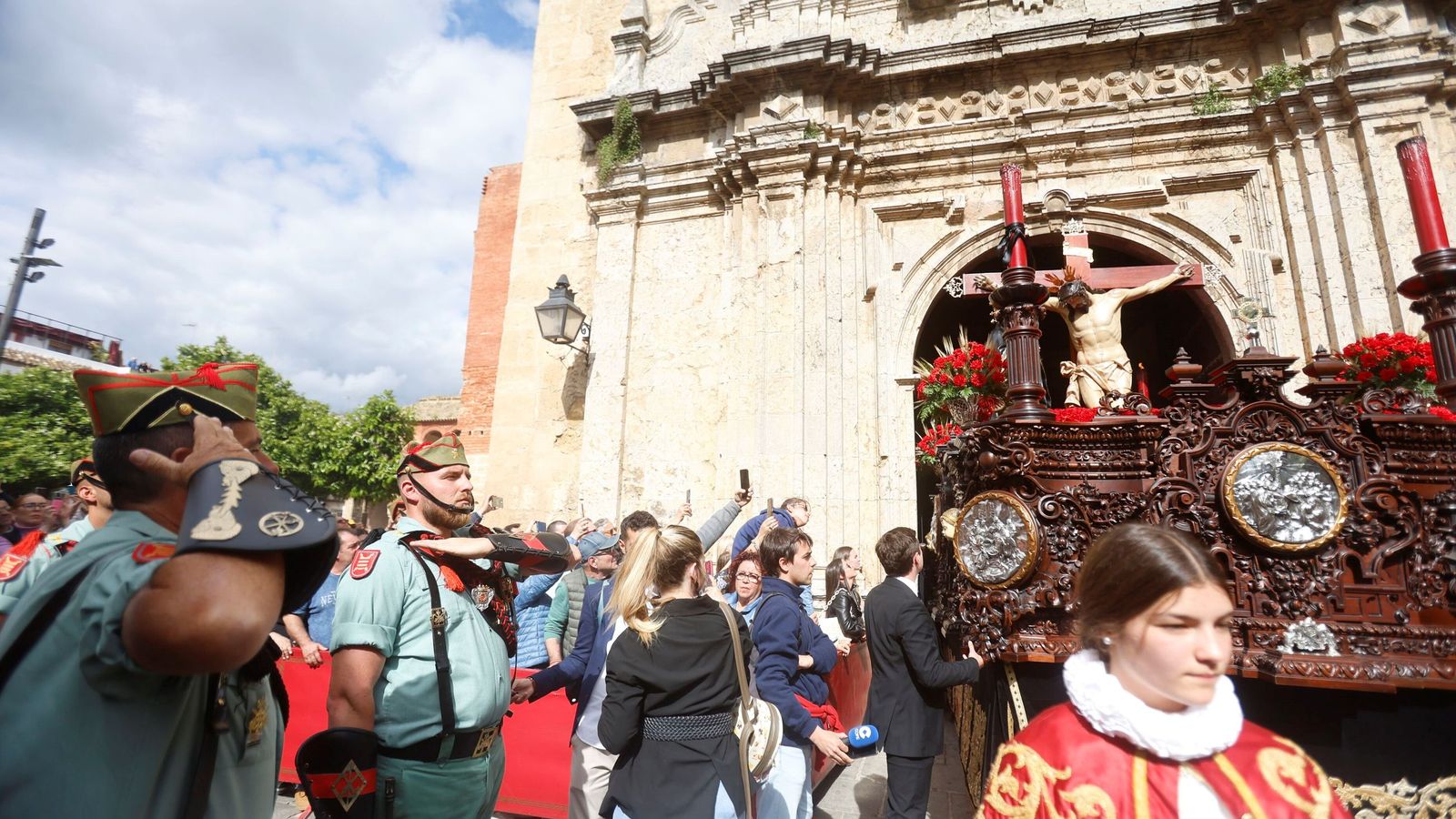 El Cristo de la Caridad, a su salida de San Francisco el pasado Jueves Santo.