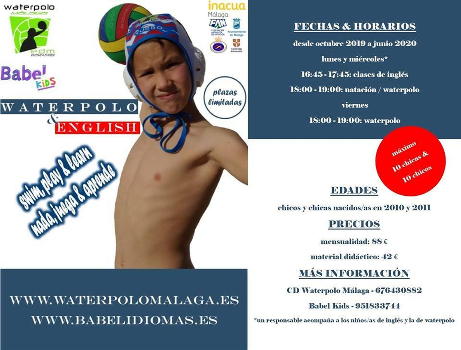 La promoción del Waterpolo Málaga con clases de inglés.