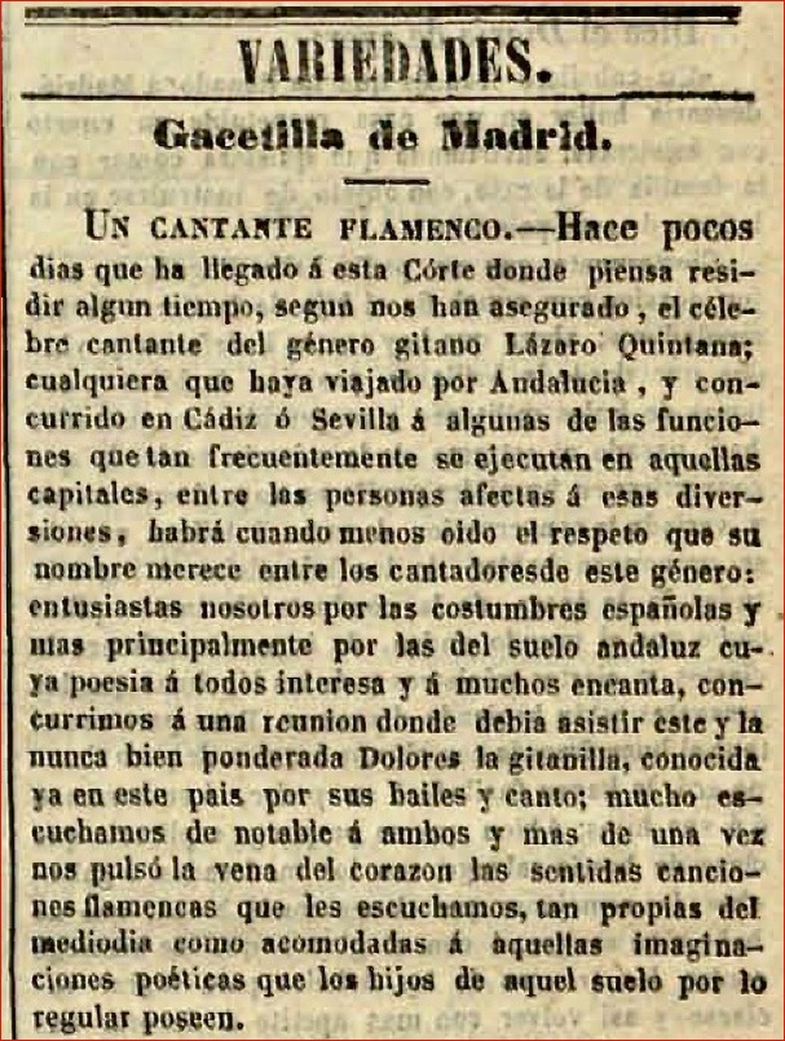 1. El Espectador, 6 junio 1847.