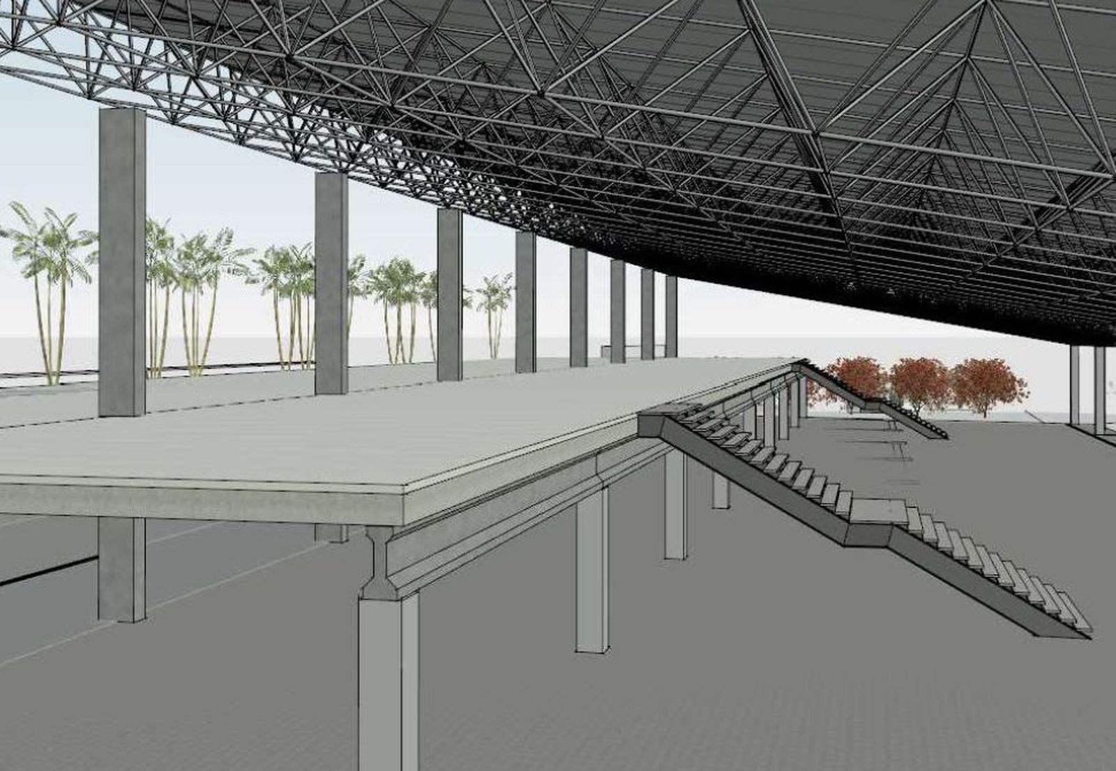 Recreación del futuro recinto ferial de Villanueva de Córdoba.