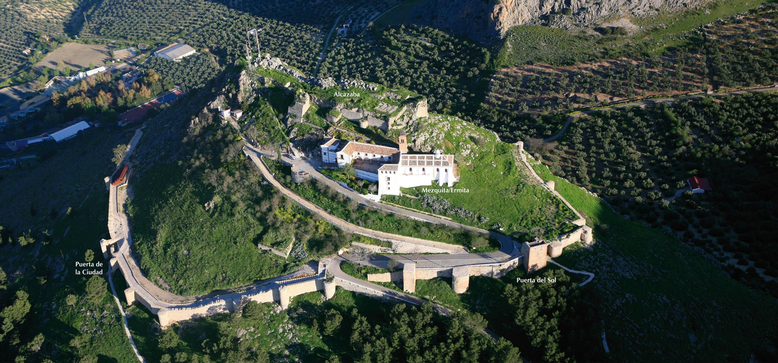 Foto aérea del Castillo de Archidona.
