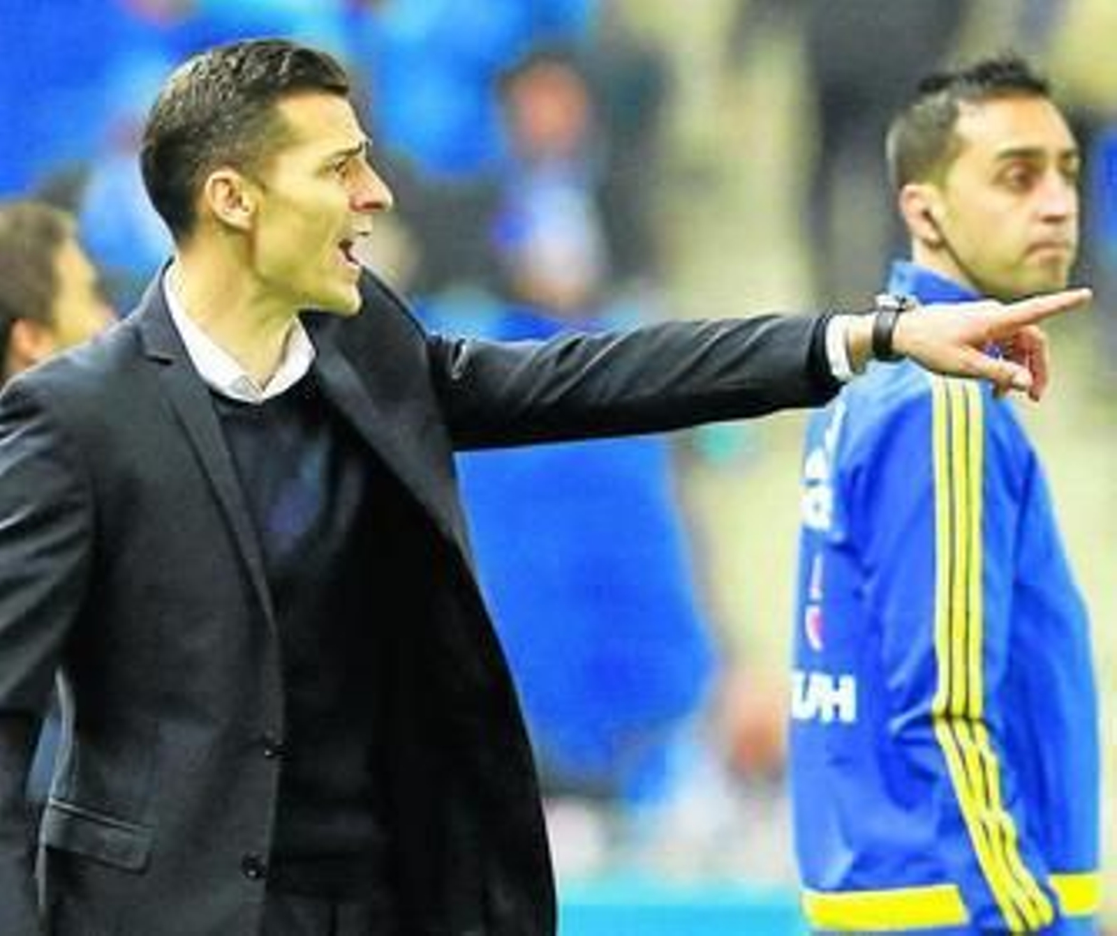 El nuevo entrenador del Espanyol, Constantin Galca, el día de su debut ante el Levante el 15 de este mes.