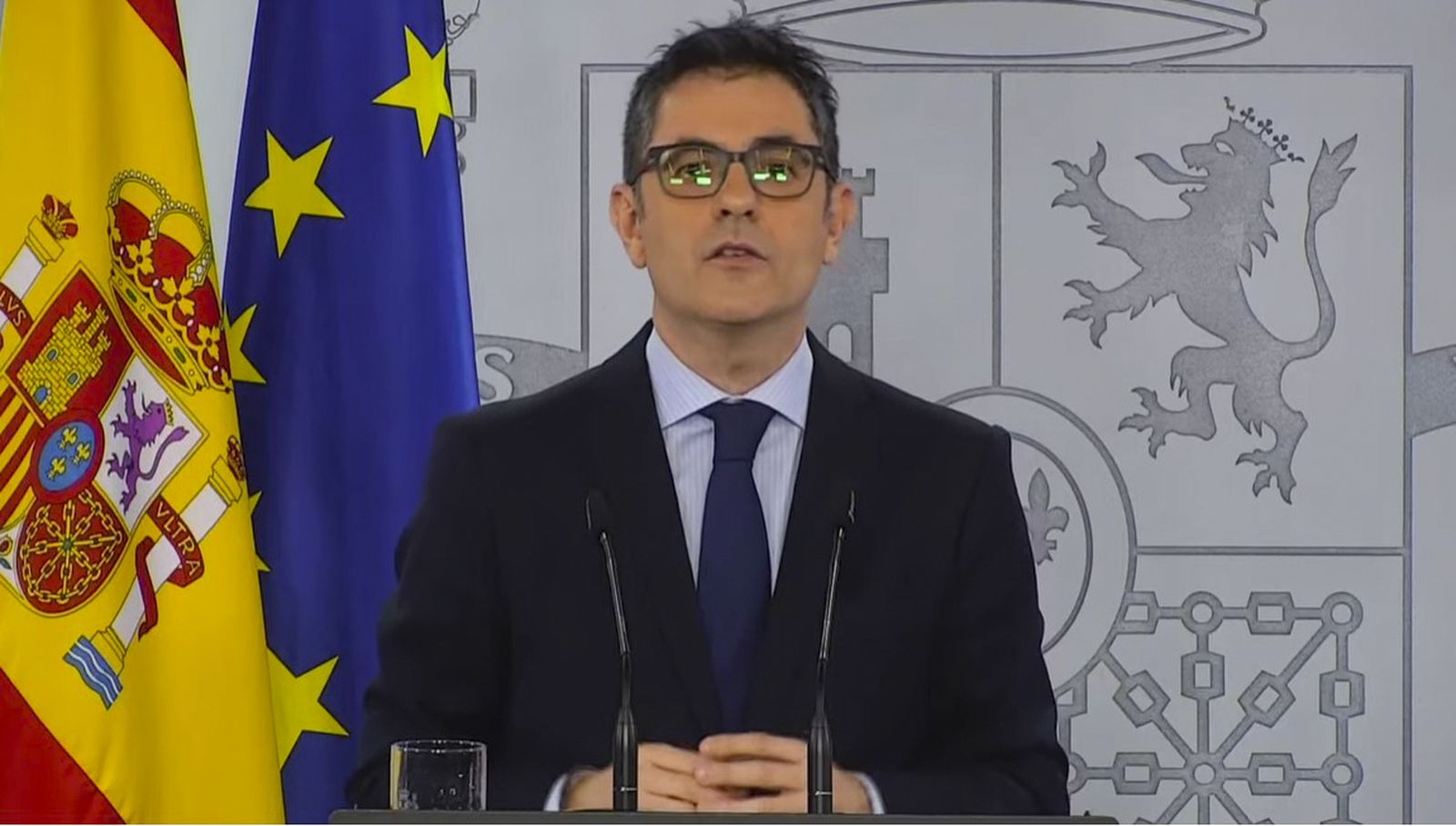 Bolaños, en su comparecencia tras la decisión del Tribunal Constitucional