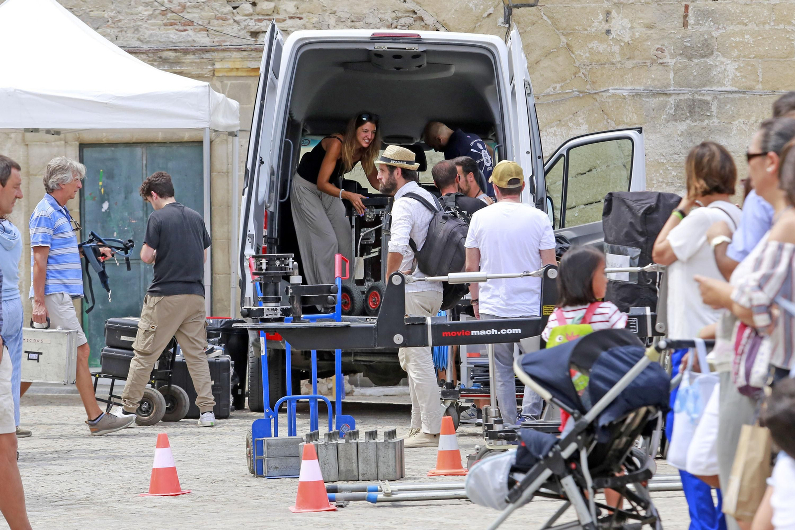 Imágenes de parte del rodaje este lunes en la Catedral de Jerez