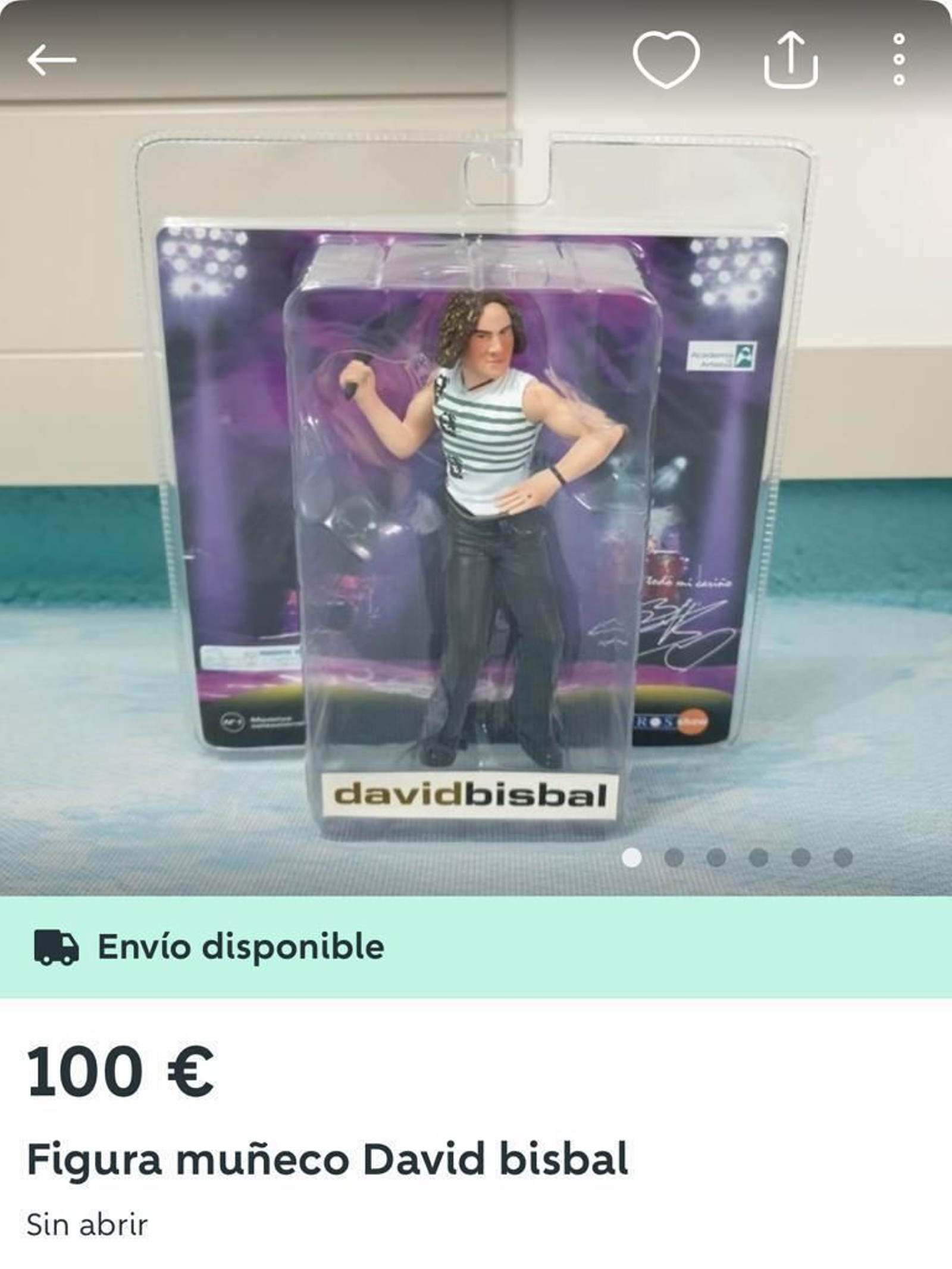 La figura de David Bisbal a la venta en Wallapop.