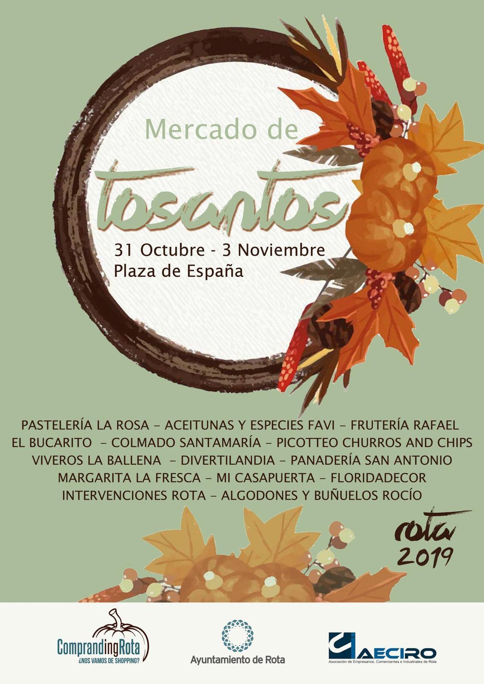 El cartel del mercado de Tosantos de Rota.