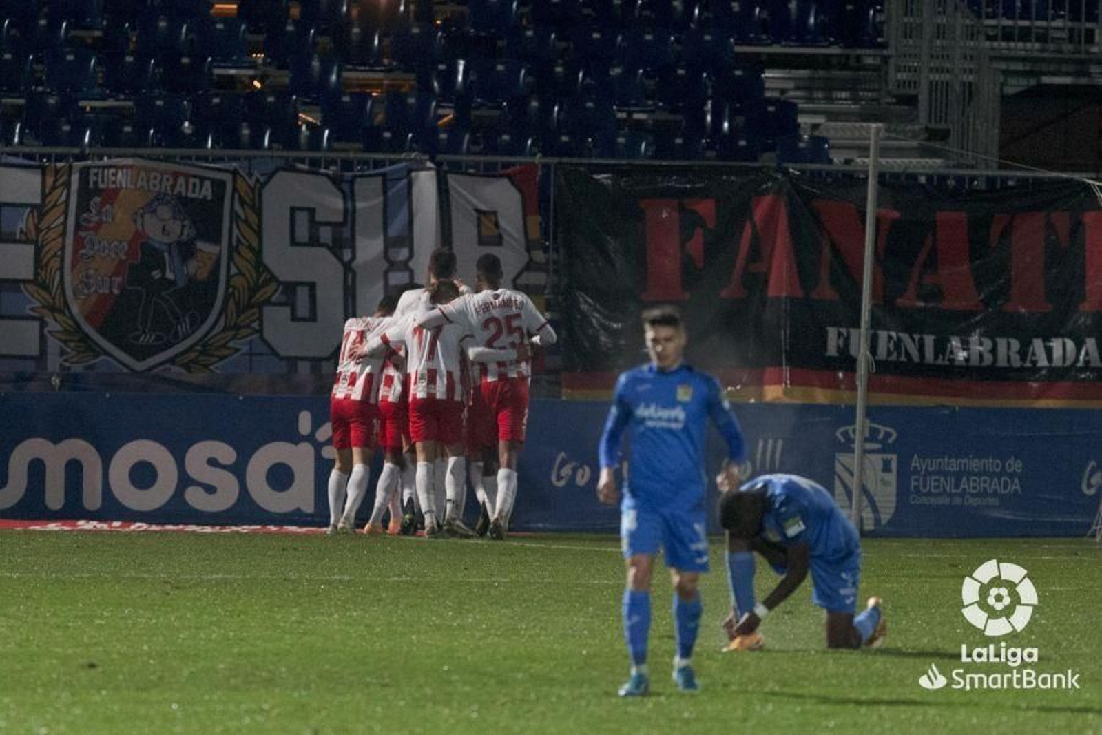 Celebración del gol de Villalba.