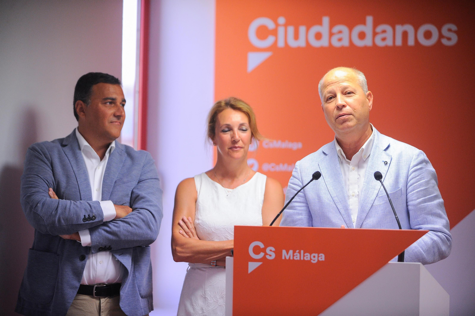 Imbroda, ayer, durante la conferencia de prensa que ofreció en la sede de Ciudadanos.