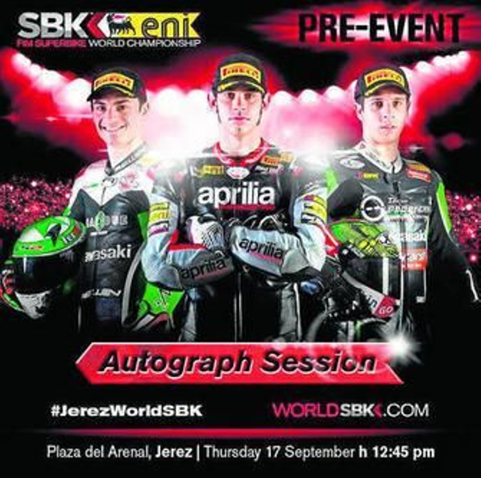 Cartel promocional de la firma de autógrafos.