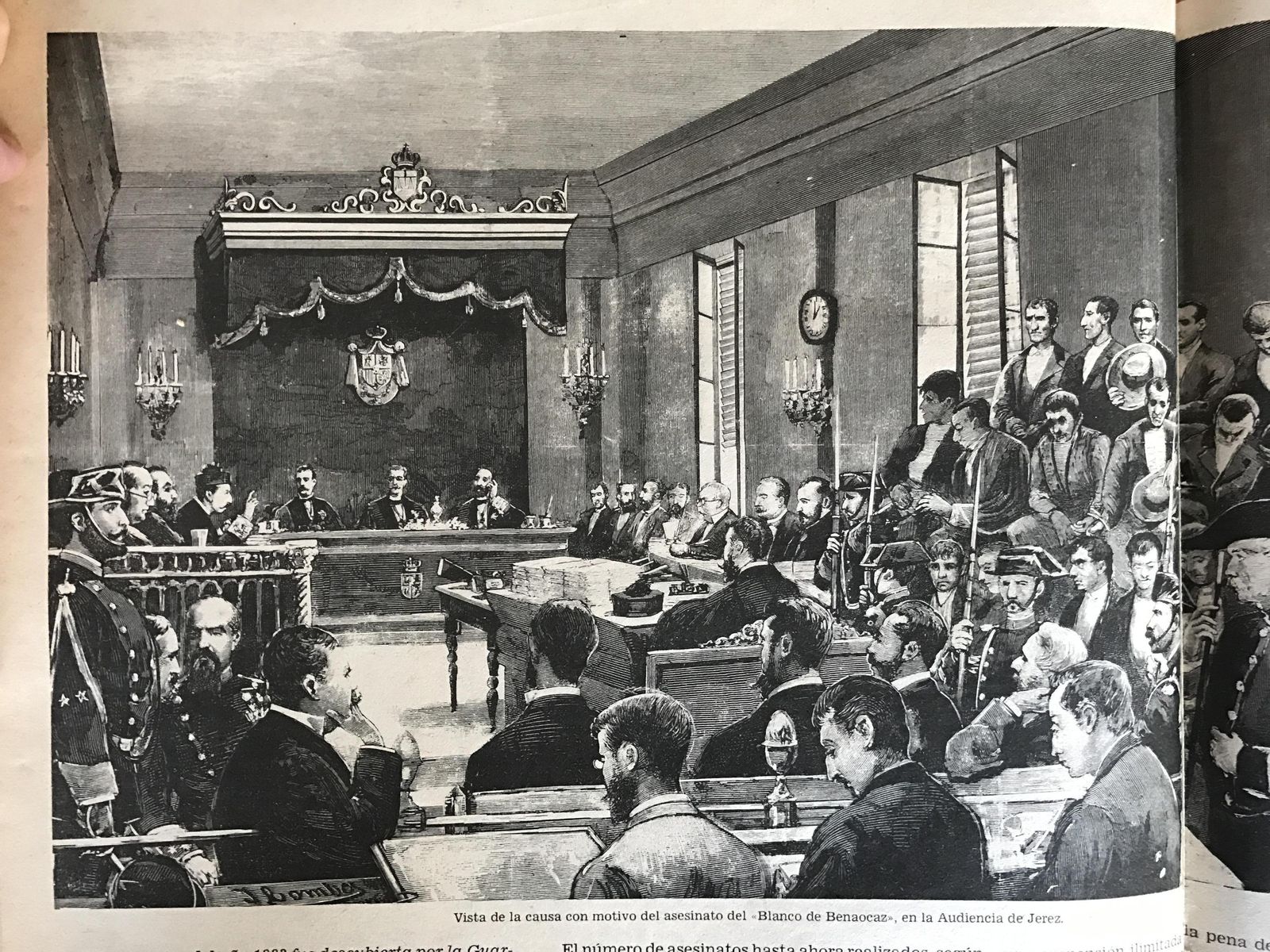 Vista de la causa con motivo del asesinato del Blanco de Benaocaz, en la Audiencia de Jerez.