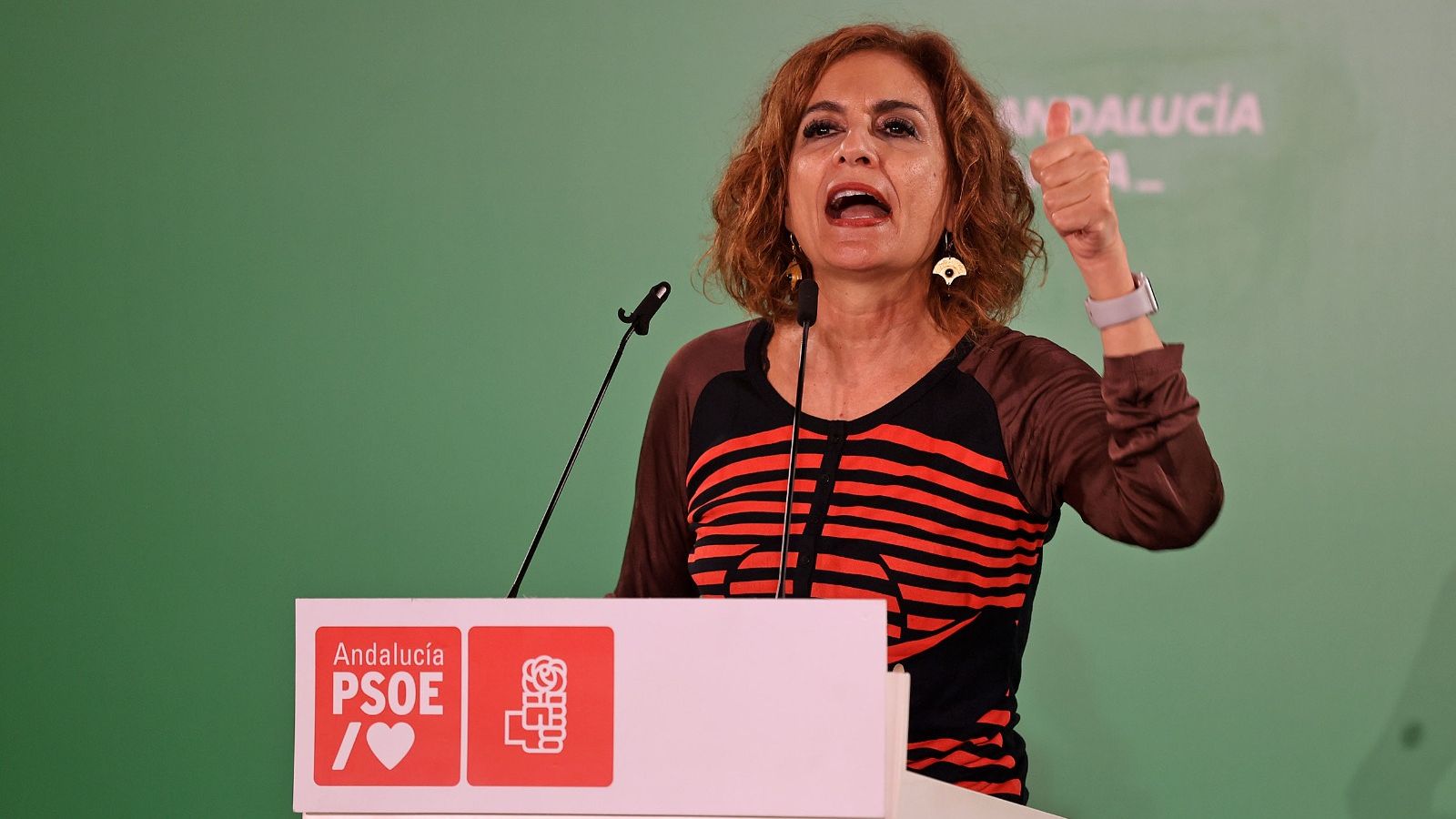 María Jesús Montero durante un momento de su intervención.