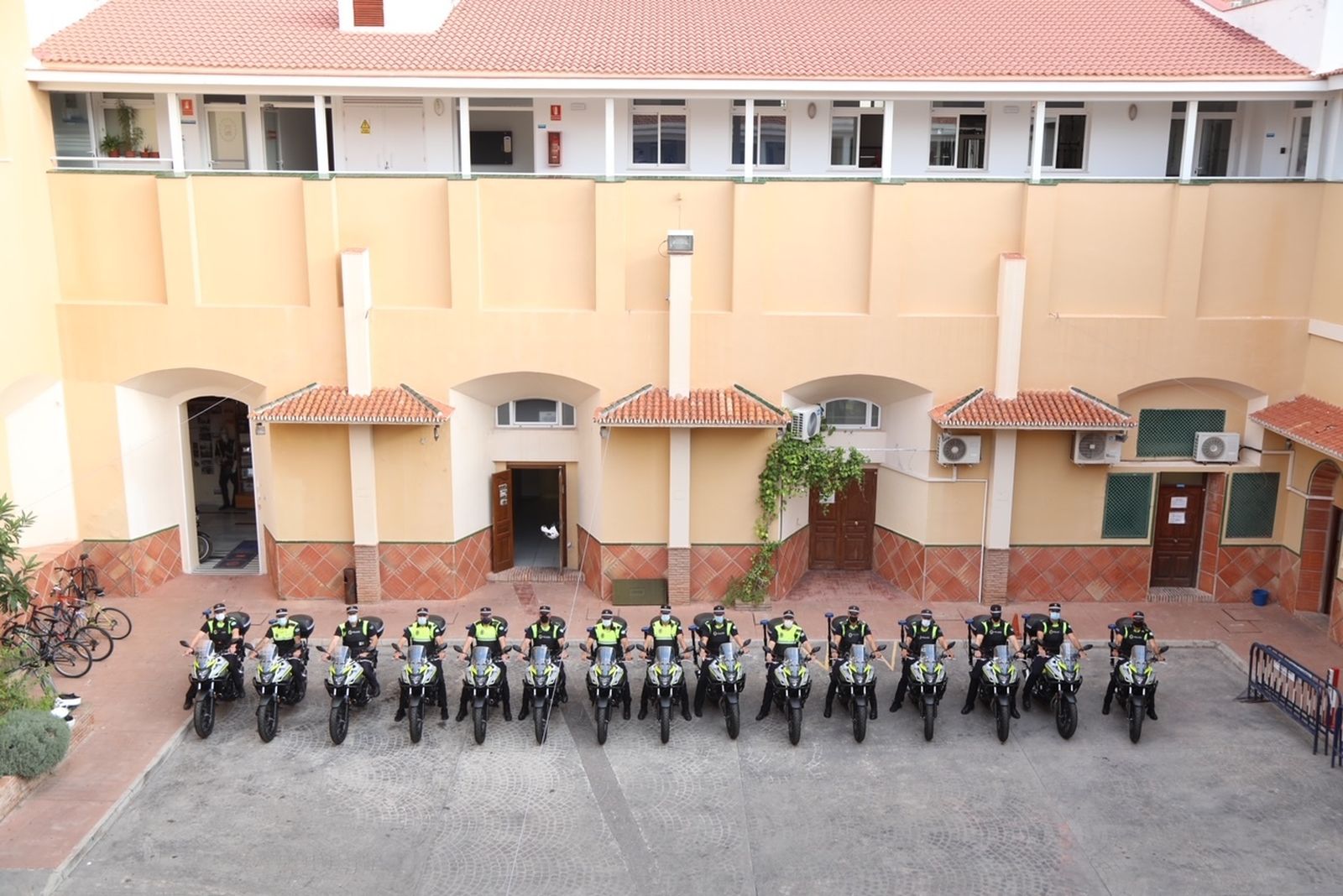 Las 15 motocicletas nuevas de la Policía Local de Málaga.