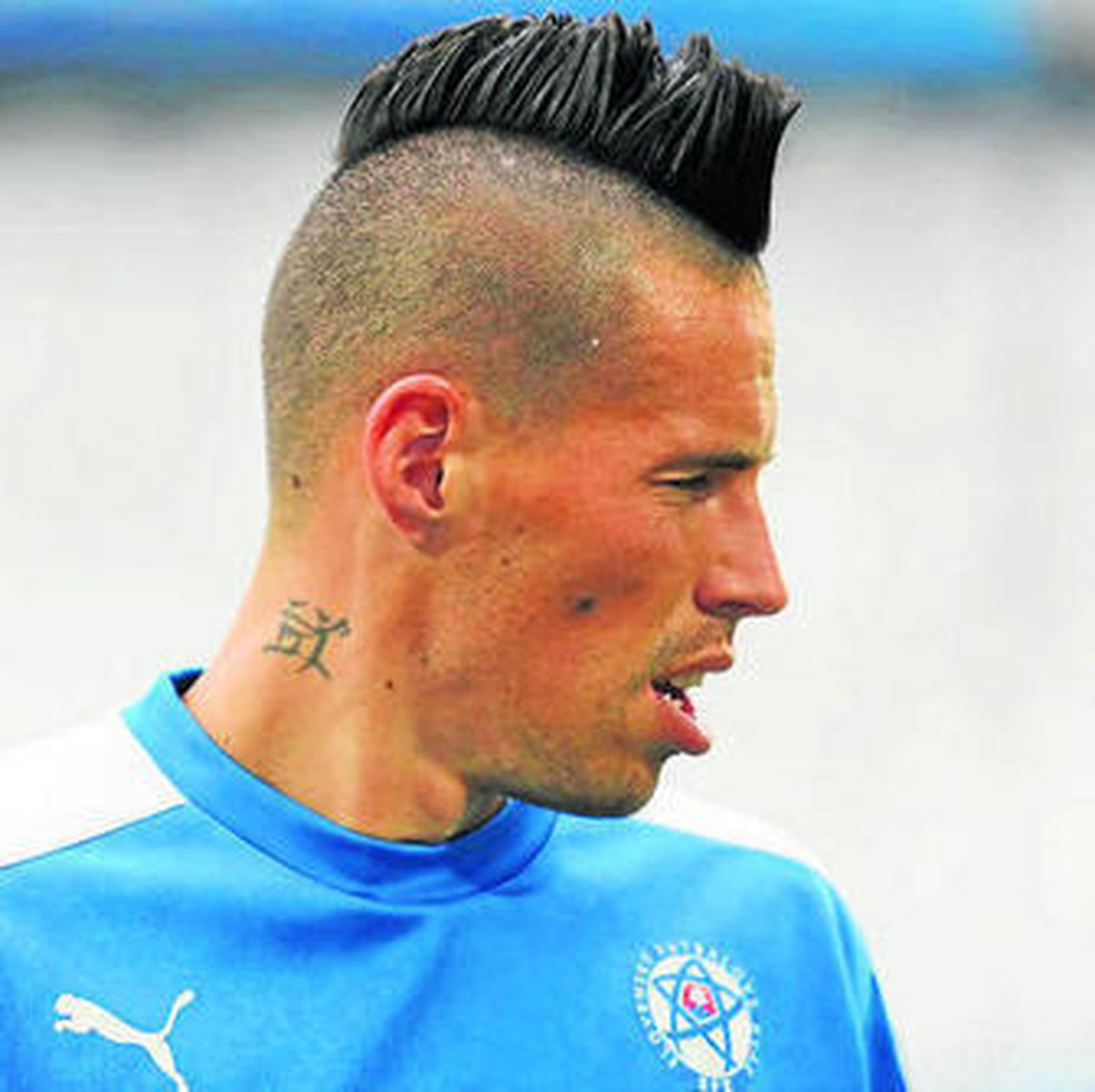 El centrocampista Hamsik, estrella de Eslovaquia, ayer en Burdeos.