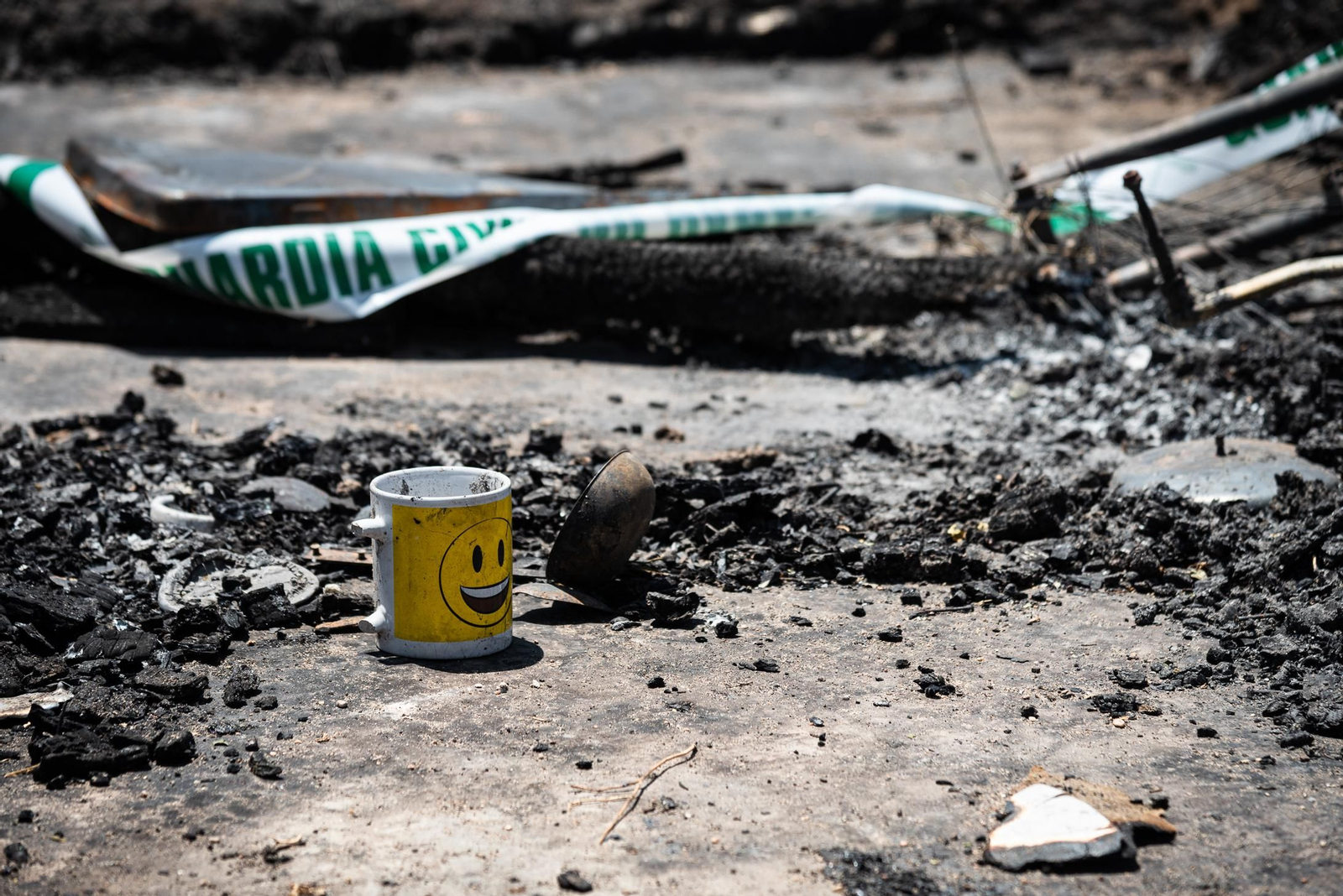 Imágenes del incendio del poblado chabolista de Lucena del Puerto