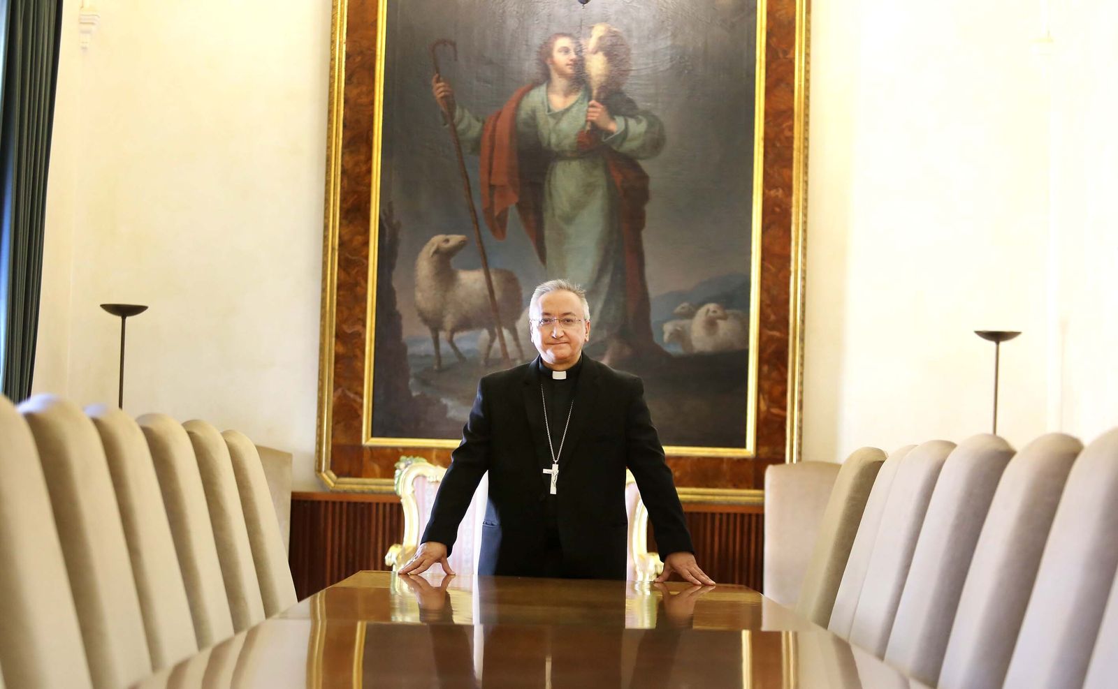 Monseñor José Rico Pavés en el Obispado de Jerez.