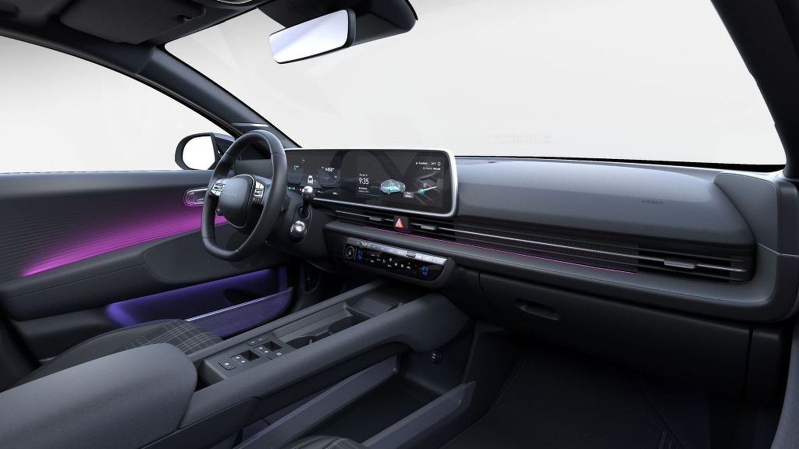 El Ioniq 6 tendrá el guarnecido interior en negro y el máximo equipamiento disponible en este modelo.