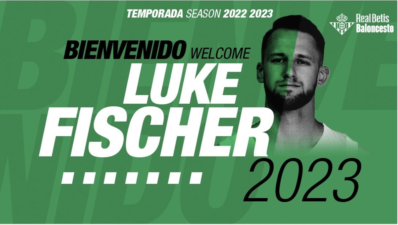 Imagen del anuncio del fichaje de Luke Fischer por el Betis Baloncesto.
