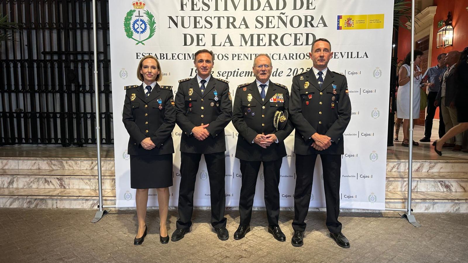 La inspectora jefe del Distrito Sur, Carmen Sánchez; el comisario provincial, Ernesto López Ganfornina; el jefe superior, Andrés Martín Garrido;  y el comisario jefe de la Brigada Provincial de Seguridad Ciudadana, Francisco Domínguez Borja.