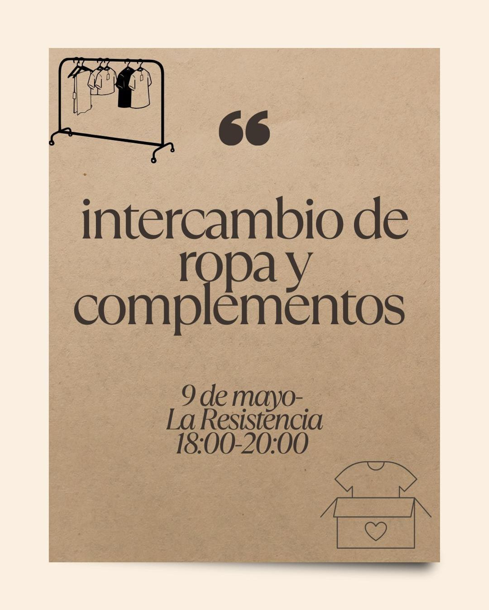 Cartel del tercer intercambio de ropa en La Resistencia de Jaén. Cartel del tercer intercambio de ropa en La Resistencia de Jaén.