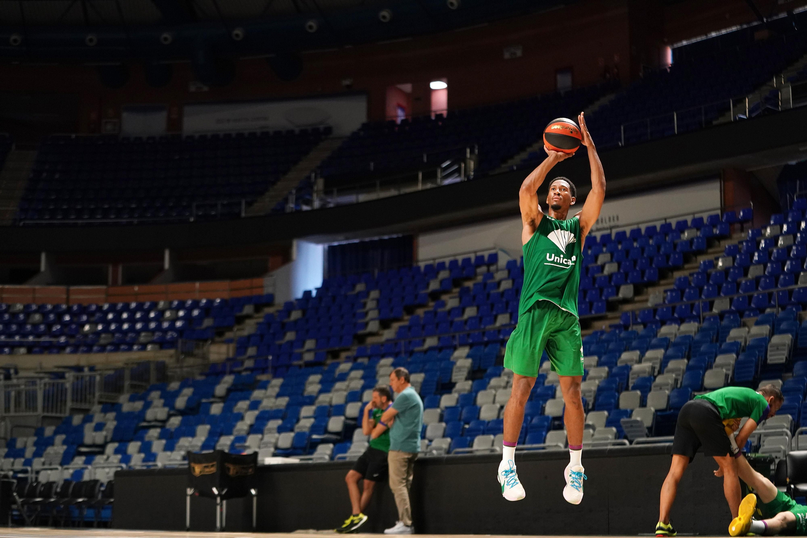 El entrenamiento del Unicaja de este jueves, en fotos