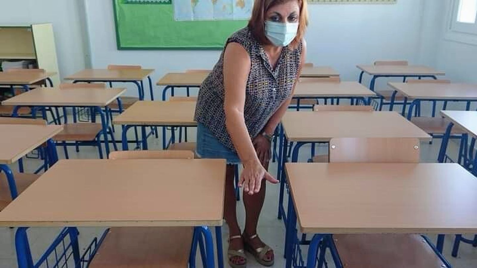 Una de las aulas del colegio Blas Infante que tienen 27 alumnos.