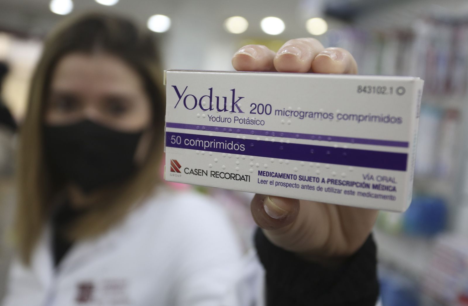 Uno de los fármacos con yodo que se venden en farmacias.