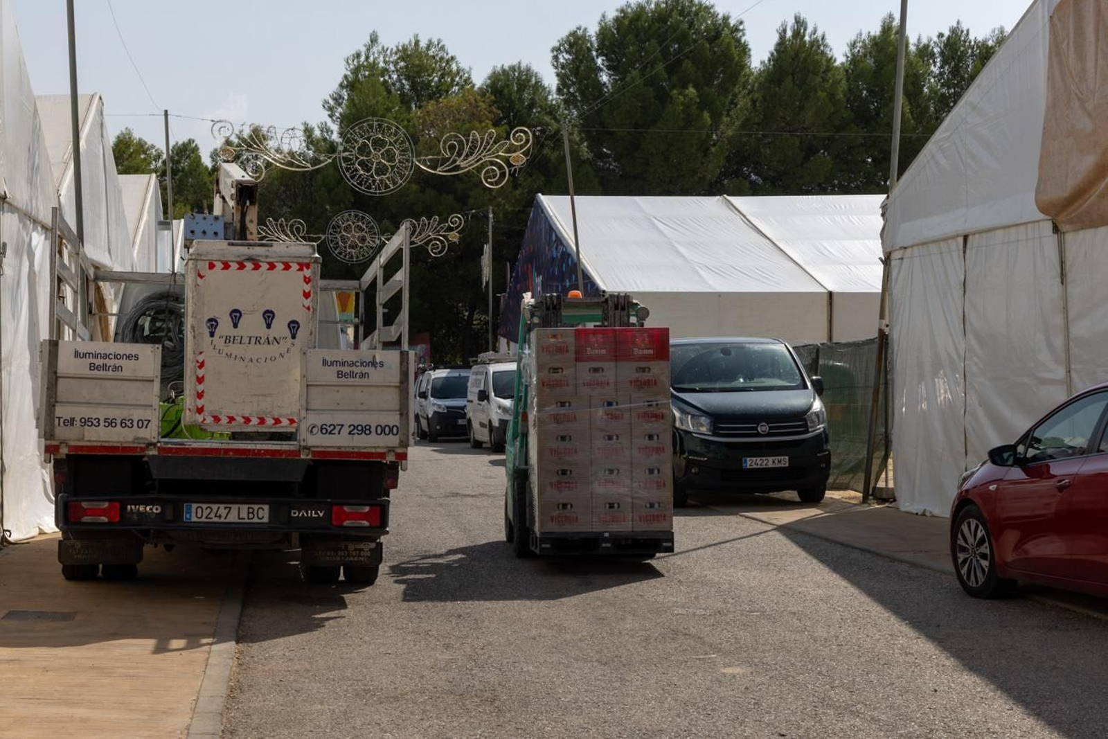 Así avanza el montaje de la feria de San Lucas